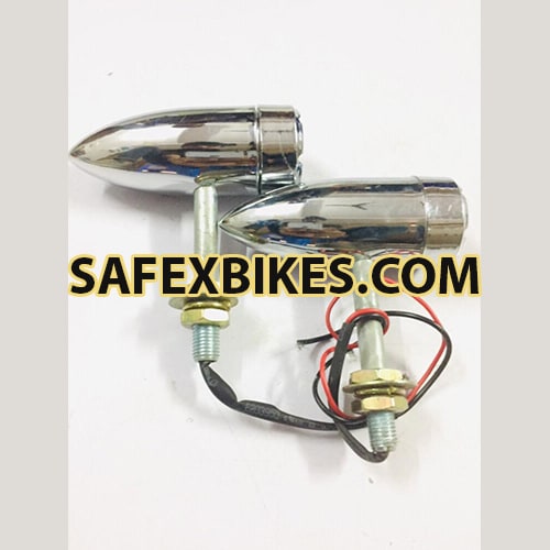 TRIANGLE INDICATOR SET (CHROME + WHITE) LENS- Motorcycle Parts For